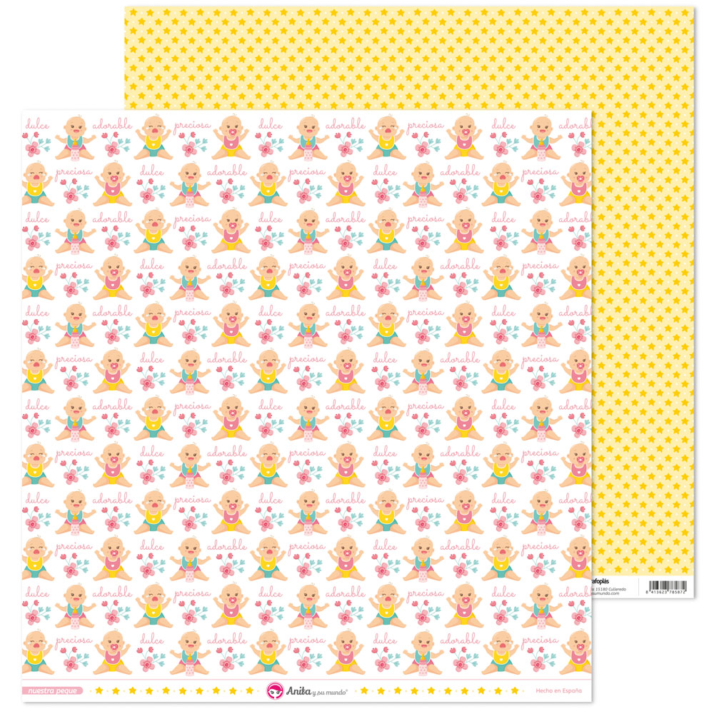 PACK5 PAP.SCRAP12X12 BEBES NUESTRA PEQUE