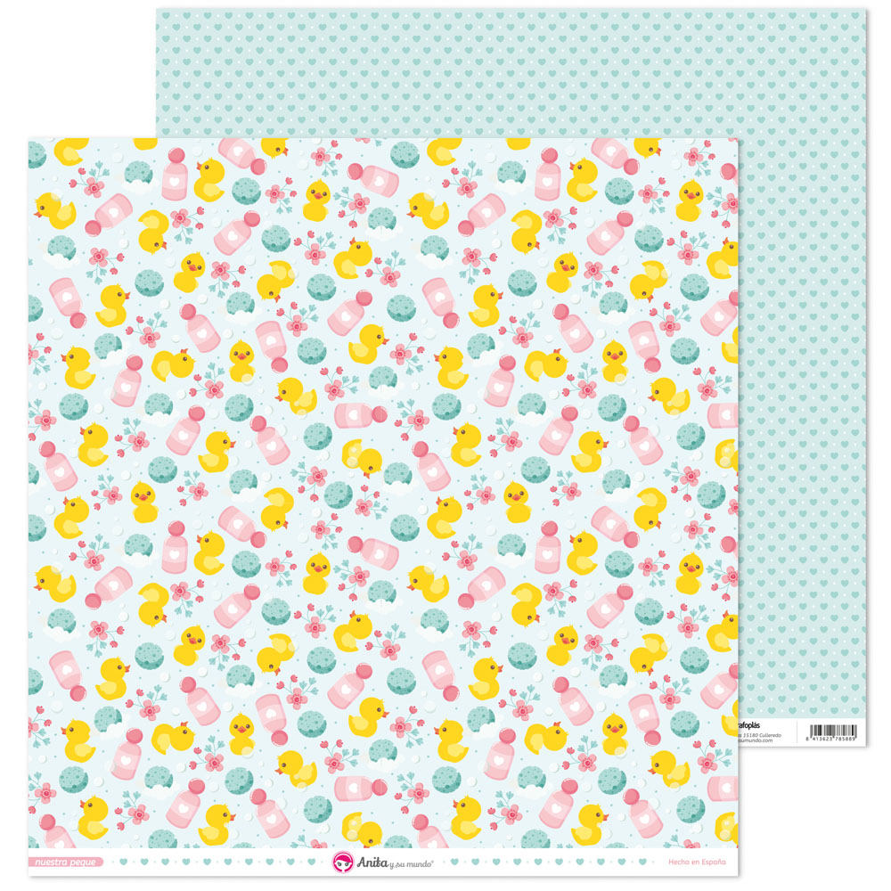PACK5 PAP.SCRAP12X12 PATOS NUESTRA PEQUE