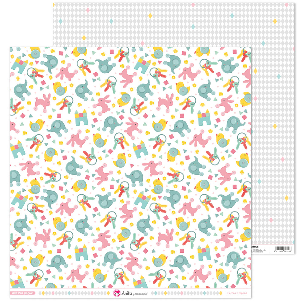 PACK5 PAP.SCRAP12X12 JUGUETE NUESTRA PEQ