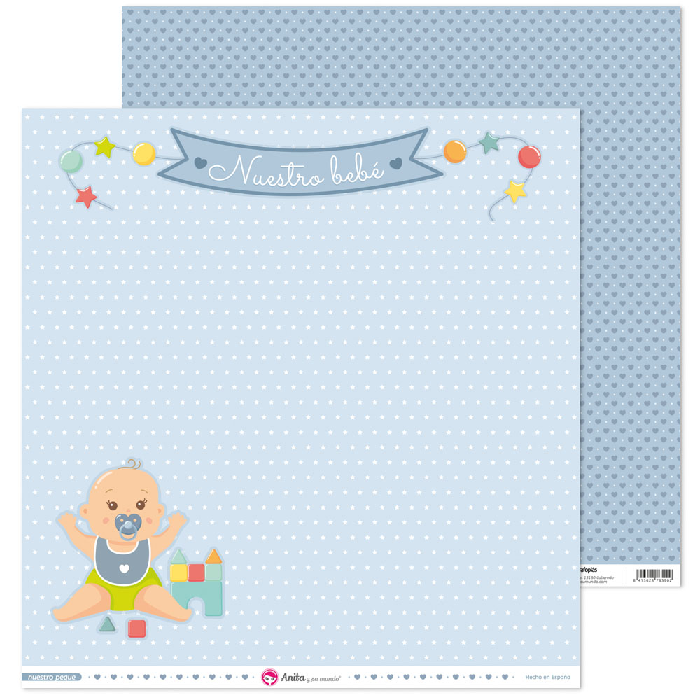 PACK5 PAP.SCRAP12X12 LO.BEBE NUESTRO PEQ