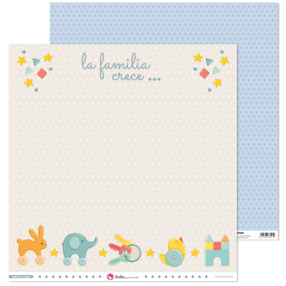 PACK5 PAP.SCRAP12X12 LO.JUGU NUESTRO PEQ