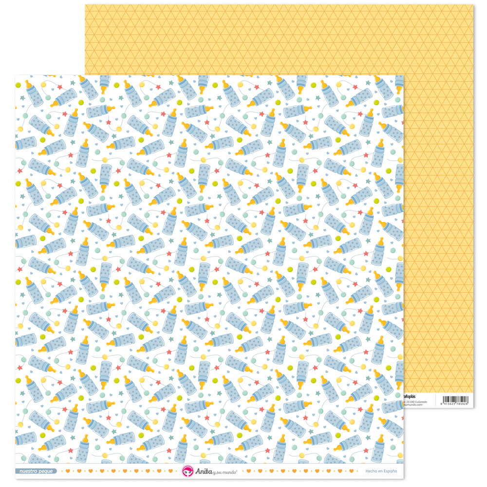 PACK5 PAP.SCRAP12X12 BIBERON NUESTRO PEQ