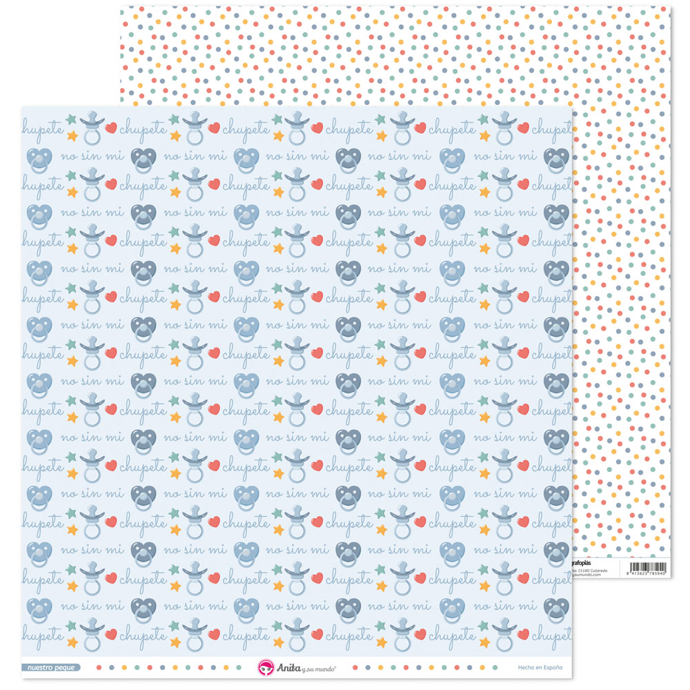 PACK5 PAP.SCRAP12X12 CHUPETE NUESTRO PEQ