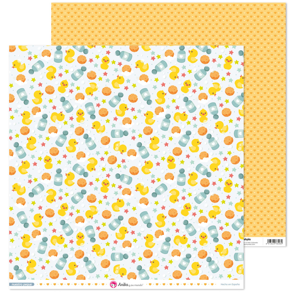PACK5 PAP.SCRAP12X12 PATOS NUESTRO PEQUE