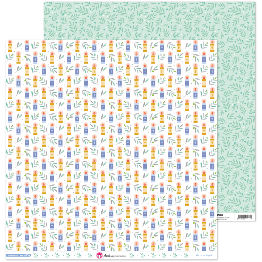 PACK5 PAP.SCRAP12X12 VELAS COMUN.20 EL