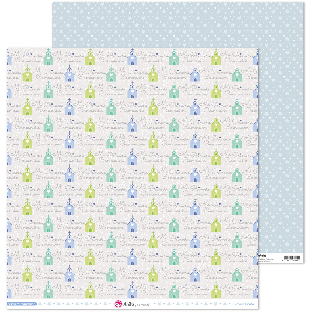 PACK5 PAP.SCRAP12X12 IGLESIA COMUN.20 EL