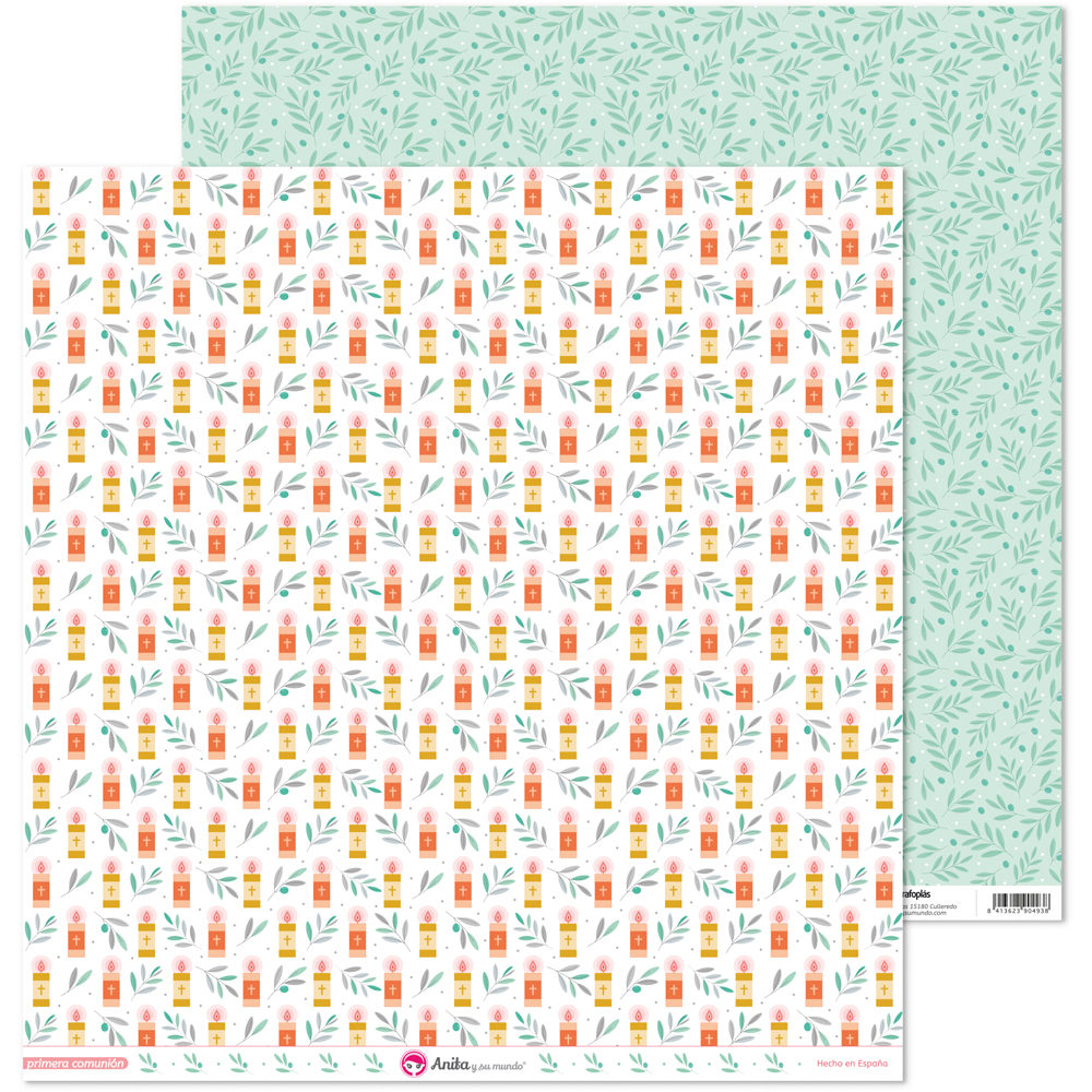 PACK5 PAP.SCRAP12X12 VELAS COMUN.20 ELLA