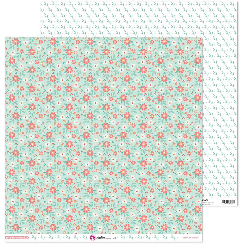 PACK5 PAP.SCRAP12X12 FLORES COMUN.20 ELL