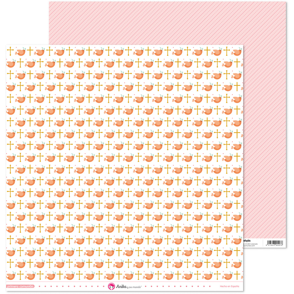 PACK5 PAP.SCRAP12X12 PALOMA COMUN.20 ELL