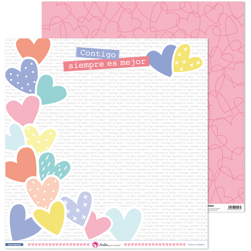 PACK5 PAP.SCRAP12X12 LO.CORAZON MOMENTOS