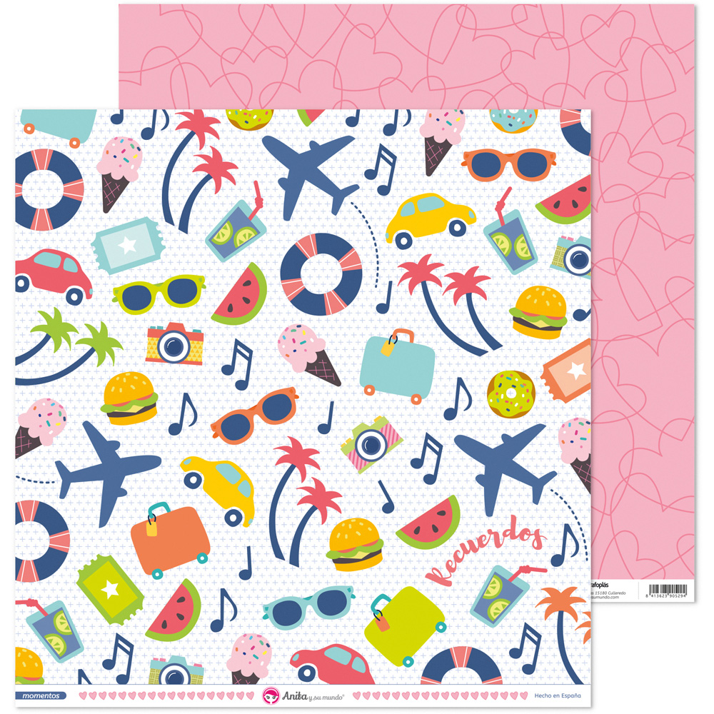 PACK5 PAP.SCRAP12X12 RECUERDOS MOMENTOS