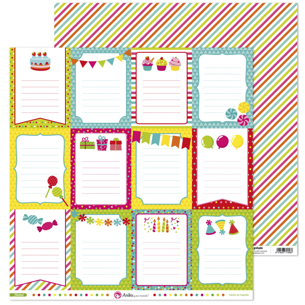 PACK5 PAPEL SCRAP 12x12GLOBOS FIESTA!