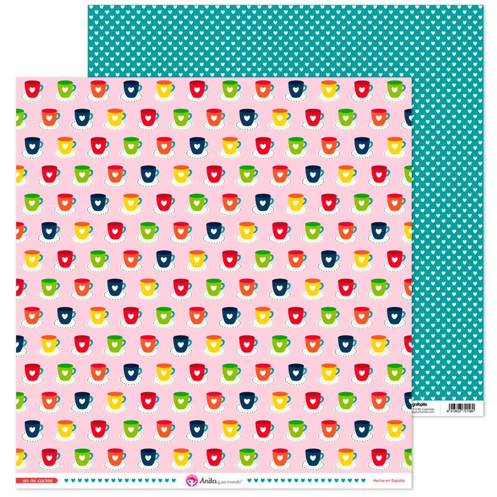 PACK5 PAPEL SCRAP 12X12TAZAS EN MI COCIN