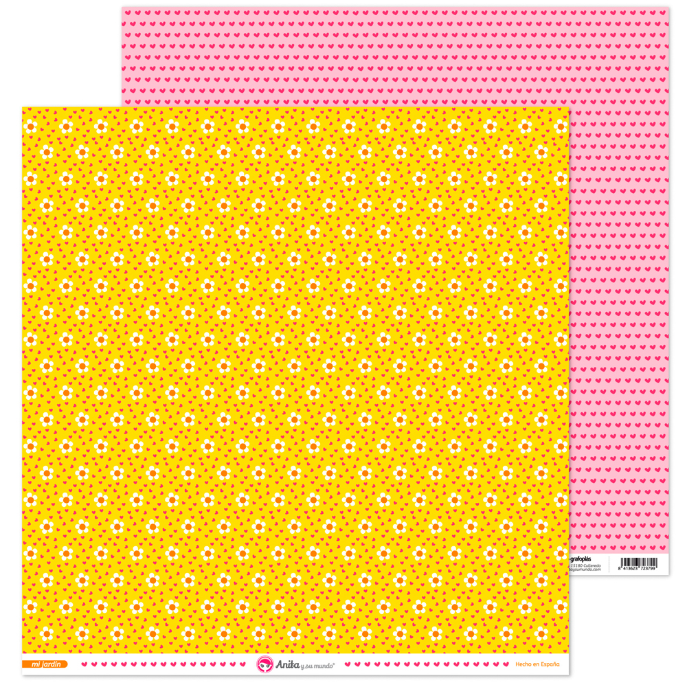 PACK5 PAPEL SCRAP 12x12 MARGAR.MI JARDIN