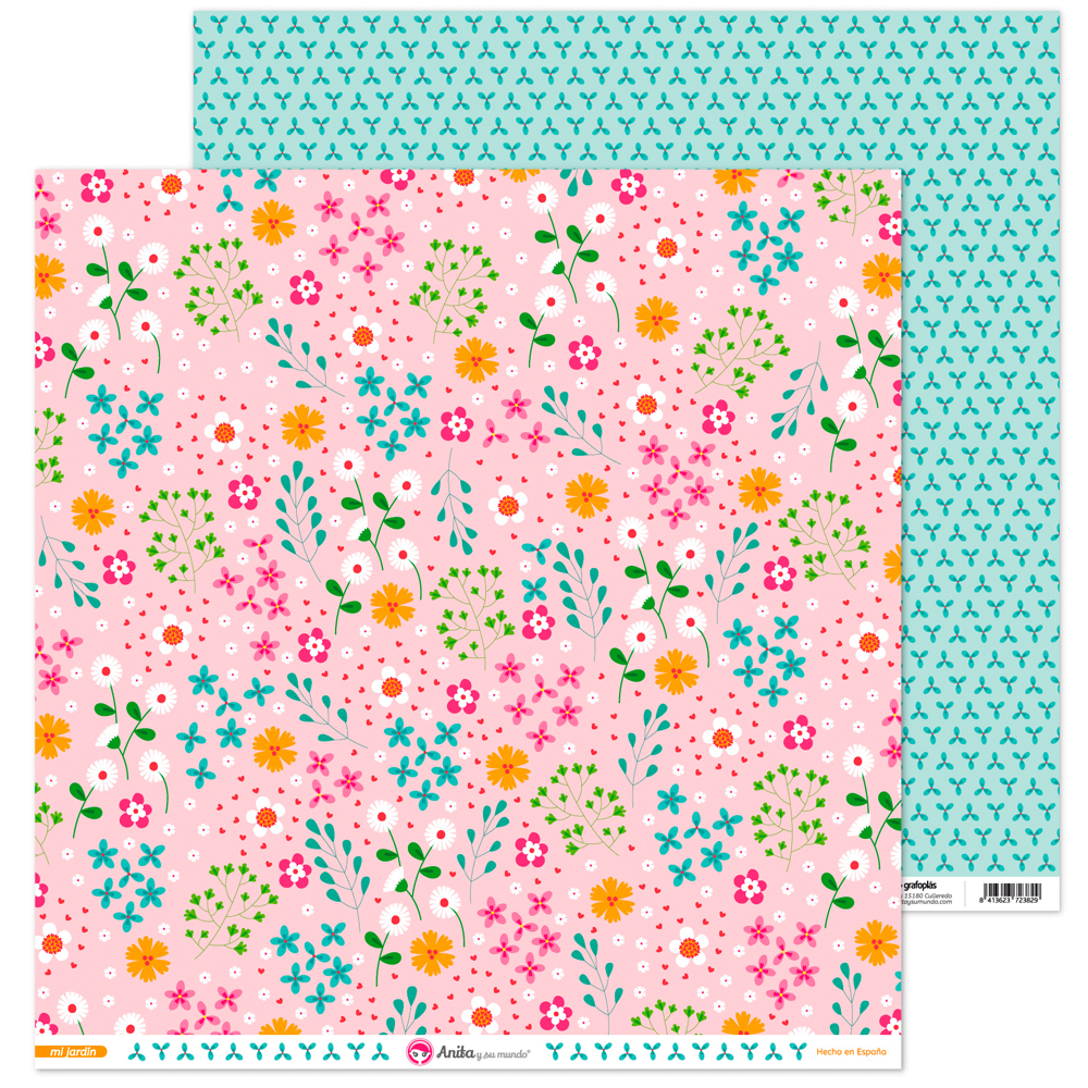 PACK5 PAPEL SCRAP 12x12 JARDIN MI JARDIN