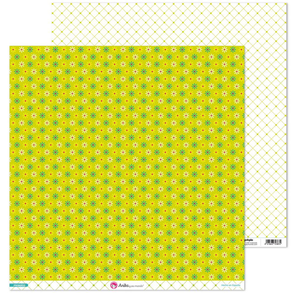 PACK5 PAPEL SCRAP 12x12 MARGAR. MOSAICO