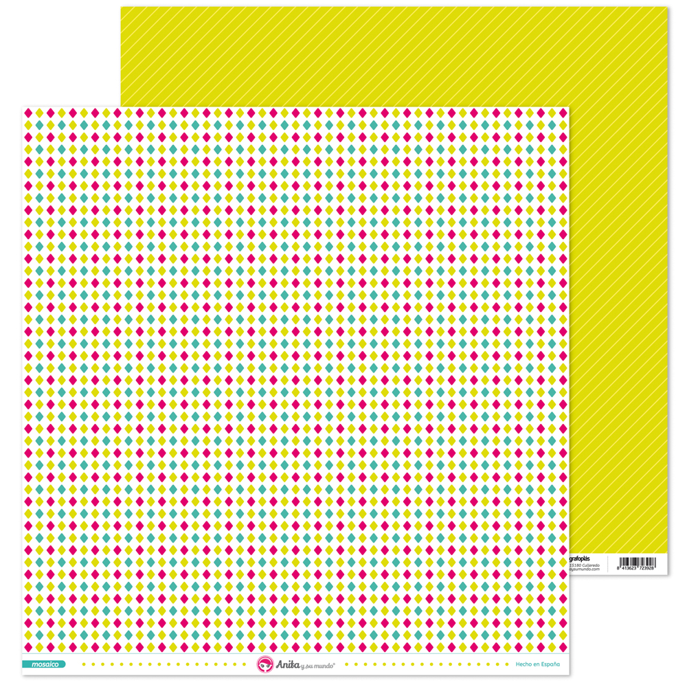 PACK5 PAPEL SCRAP 12x12 ROMBOS MOSAICO