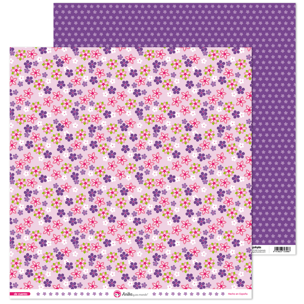 PACK5 PAPEL SCRAP 12x12 FLORES DE CUENTO