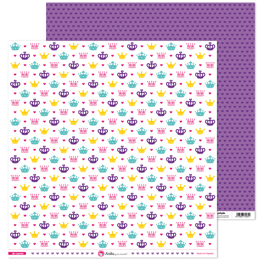 PACK5 PAPEL SCRAP 12x12CORONAS DE CUENTO