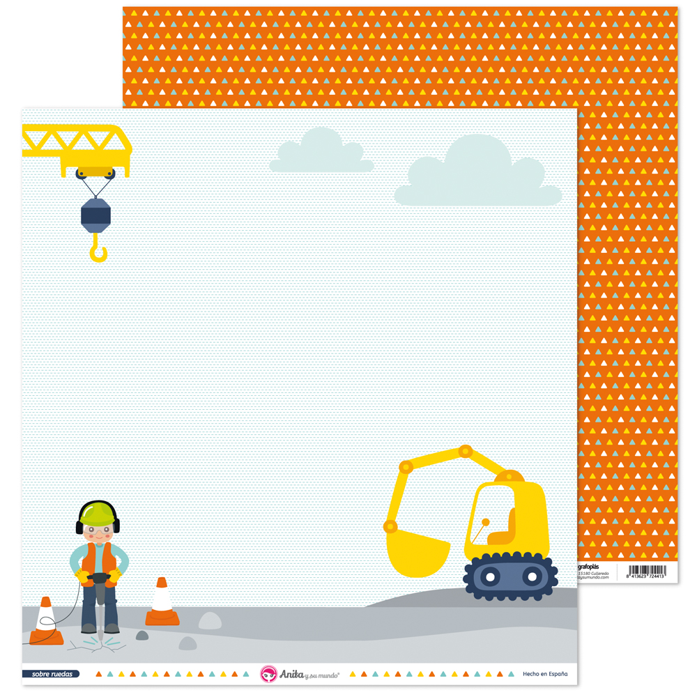 PACK5 PAPEL SCRAP 12x12LO OBRER.S/RUEDAS