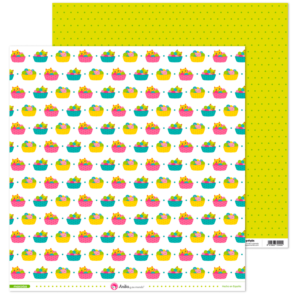PACK5 PAPEL SCRAP 12x12 CESTAS MASCOTAS