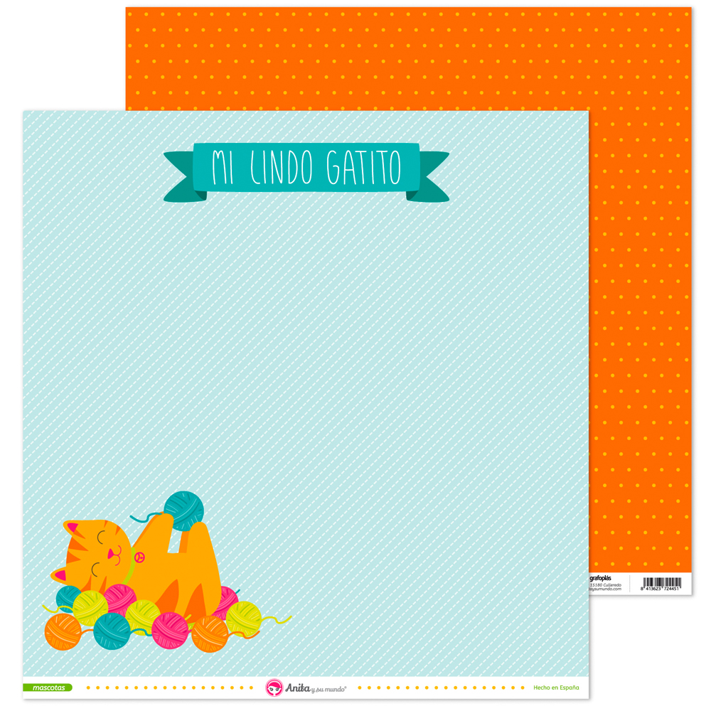 PACK5 PAPEL SCRAP 12x12 LO GATO MASCOTAS