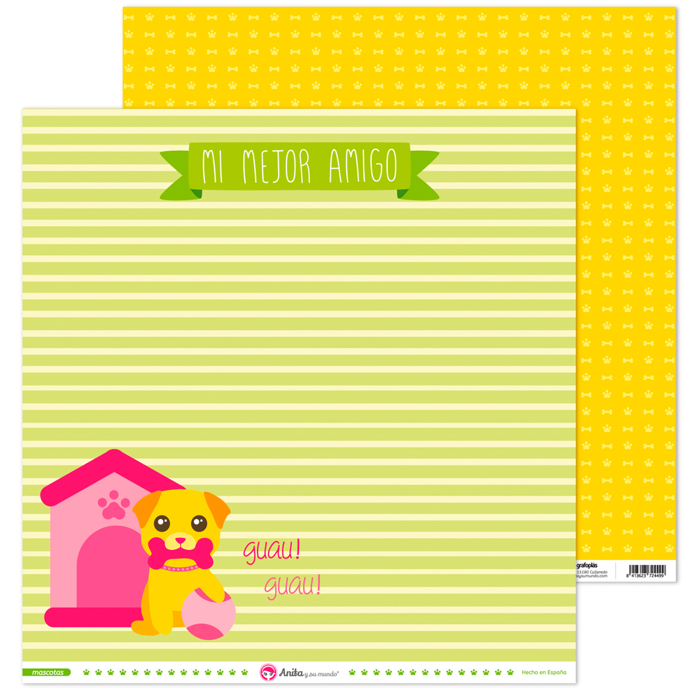 PACK5 PAPEL SCRAP 12x12LO PERRO MASCOTAS