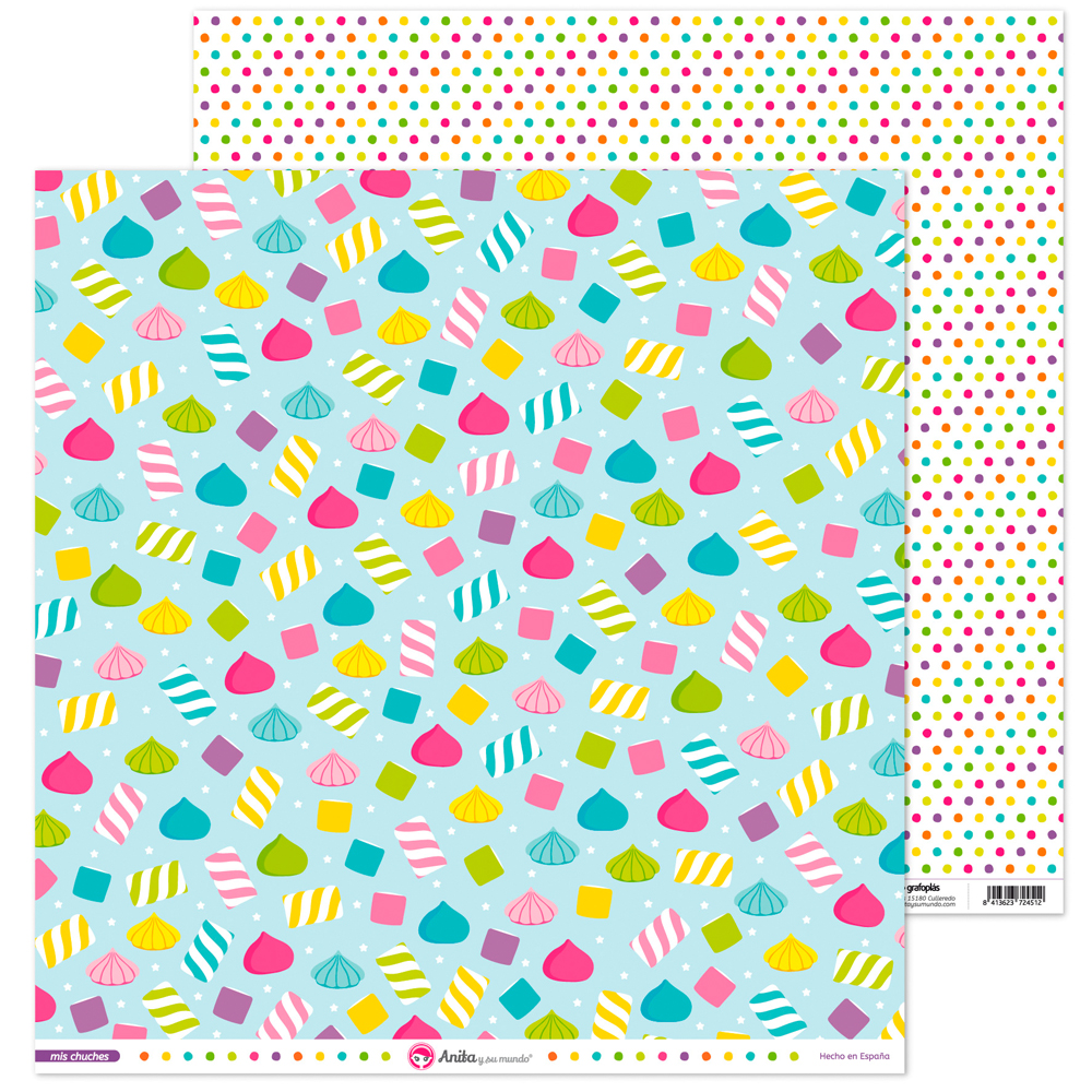 PACK5 PAPEL SCRAP 12x12NUBES MIS CHUCHES