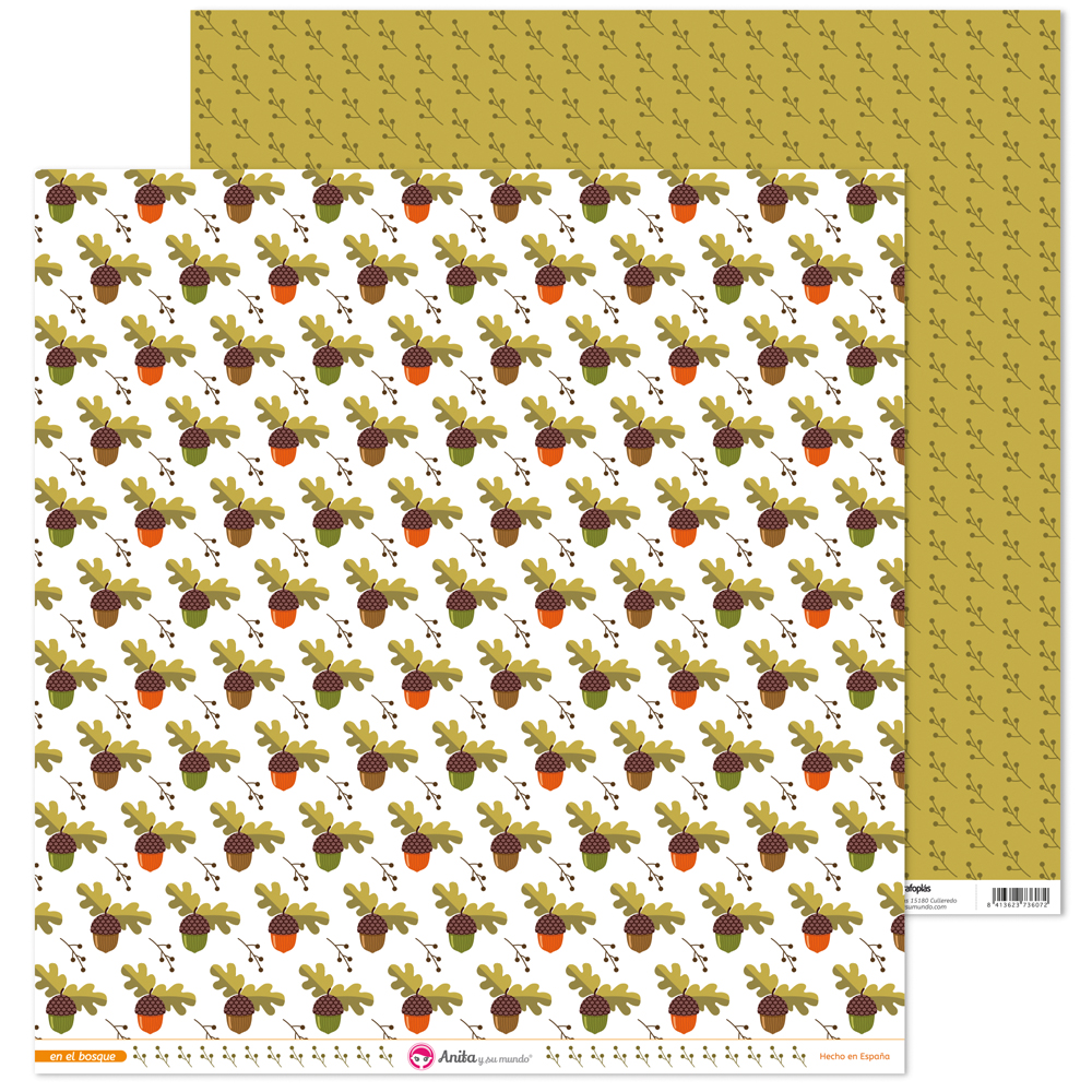 PACK5 PAPEL SCRAP 12x12 BELLOTA BOSQUE