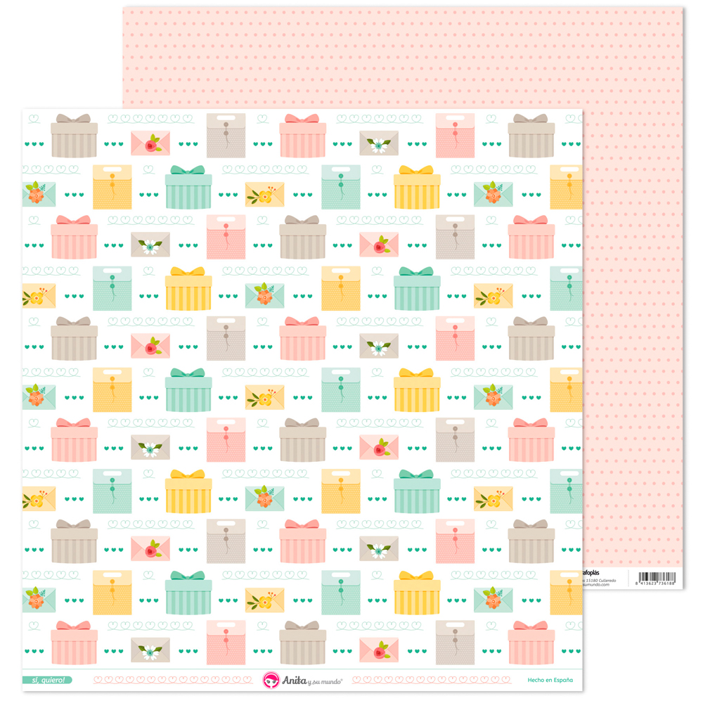 PACK5 PAPEL SCRAP 12x12 REGALS SI QUIERO