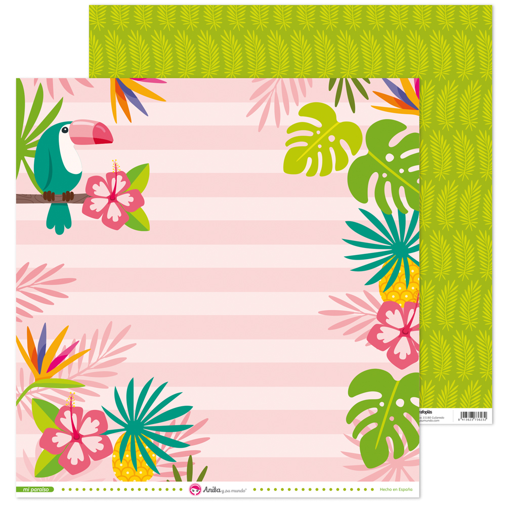 PACK5 PAPEL SCRAP 12x12LO TUCAN MI PARAI