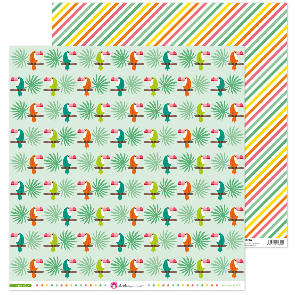 PACK5 PAPEL SCRAP 12x12TUCANES MI PARAI