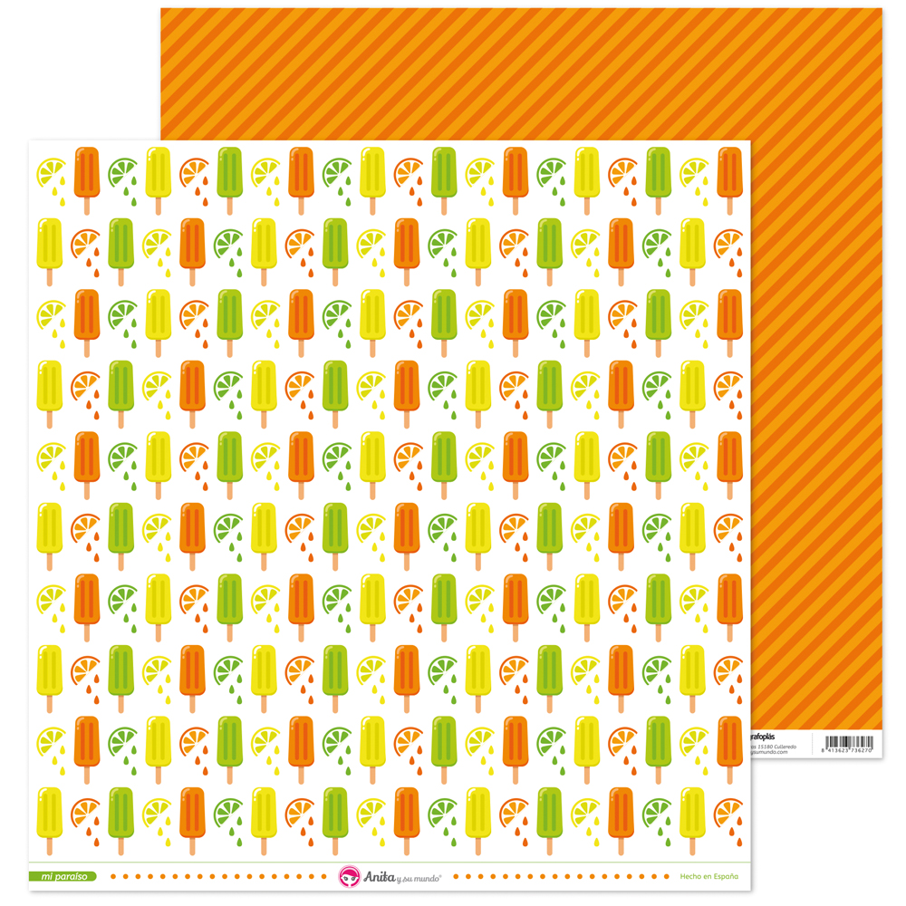 PACK5 PAPEL SCRAP 12x12 POLOS MI PARAISO