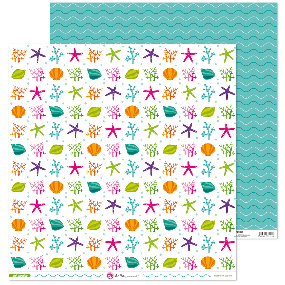 PACK5 PAPEL SCRAP 12x12CARACOLAS MI PARA