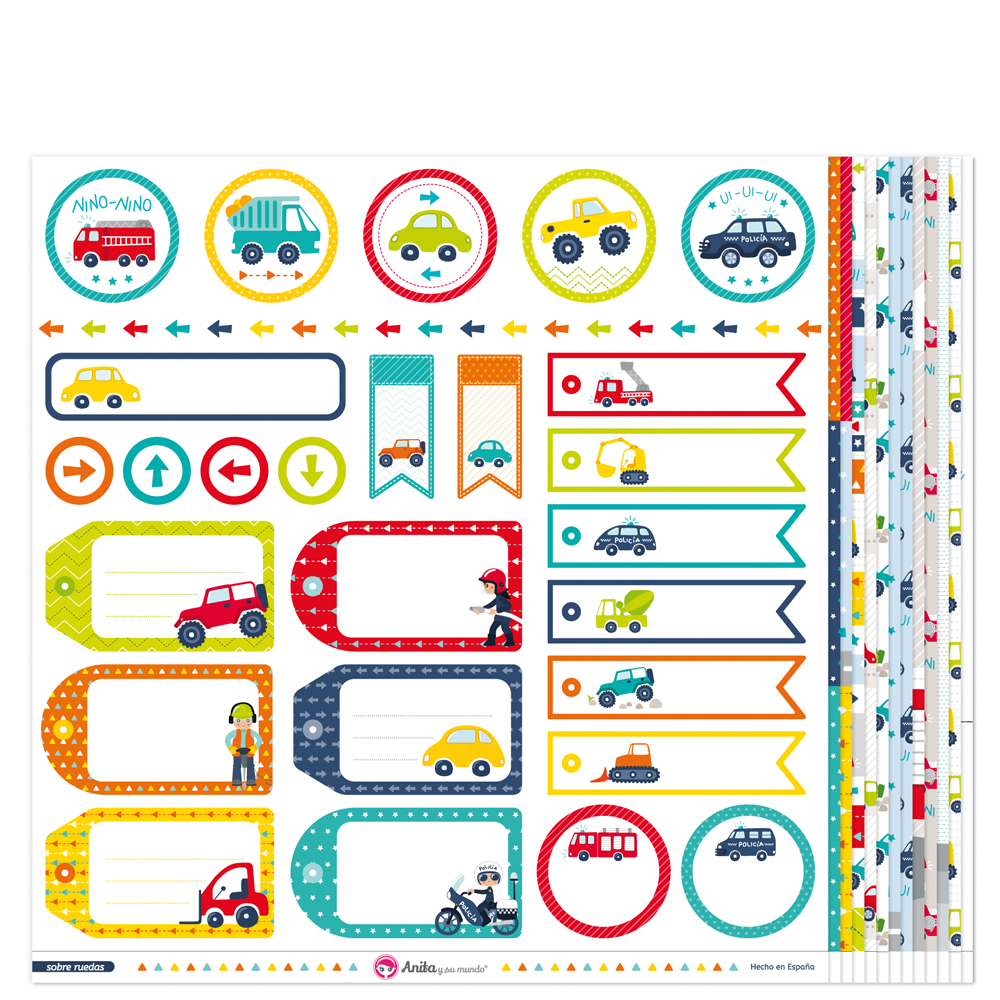 PACK13 PAPELES SCRAP SOBRE RUEDAS 16