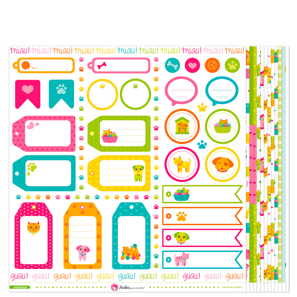 PACK13 PAPELES SCRAP MASCOTAS 16