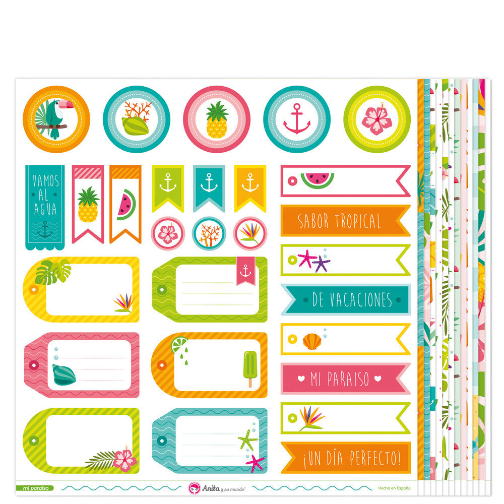 PACK13 PAPELES SCRAP MI PARAISO