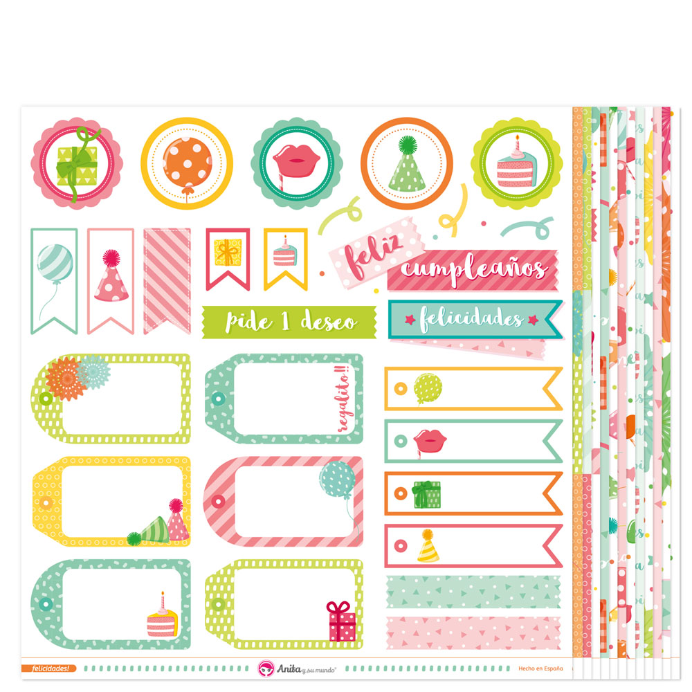 PACK13 PAPELES SCRAP FELICIDADES!