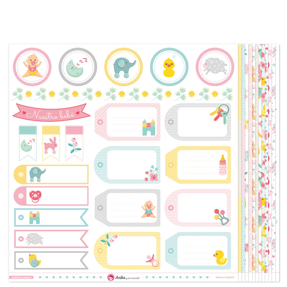 PACK13 PAPELES SCRAP NUESTRA PEQUE 19