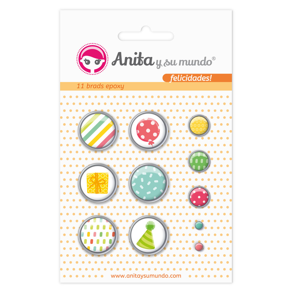 PACK11 BRADS EPOXY FELICIDADES!