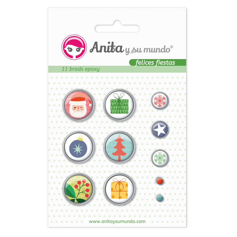 PACK 11 BRADS EPOXY FELICES FIESTAS