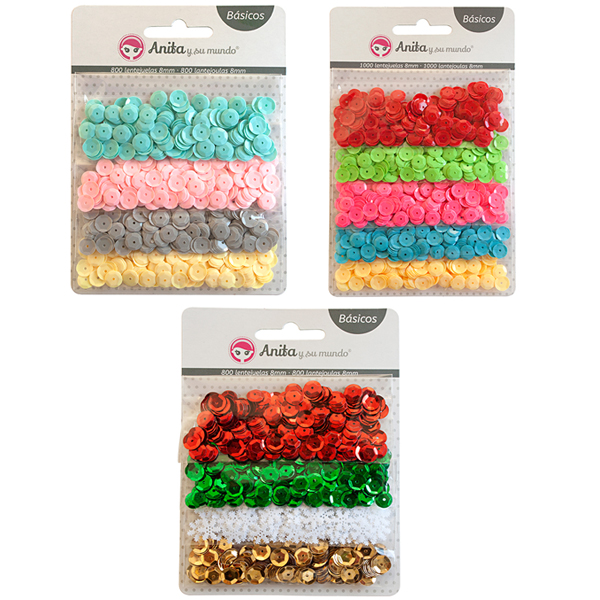 PACK 800 LENTEJUELAS 8MM NAVIDAD SURT.