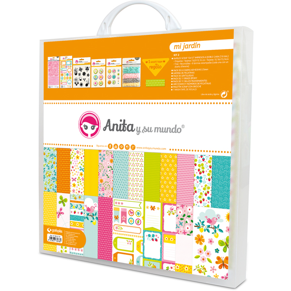 KIT SCRAP2 COLECCION MI JARDIN C/MALETIN