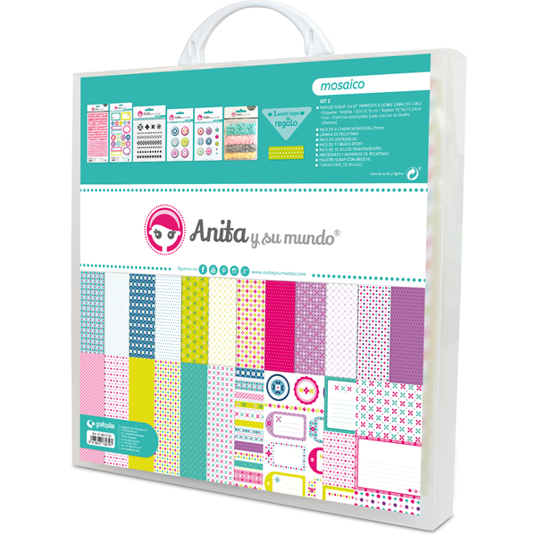 KIT SCRAP2 COLECCION MOSAICO C/MALETIN