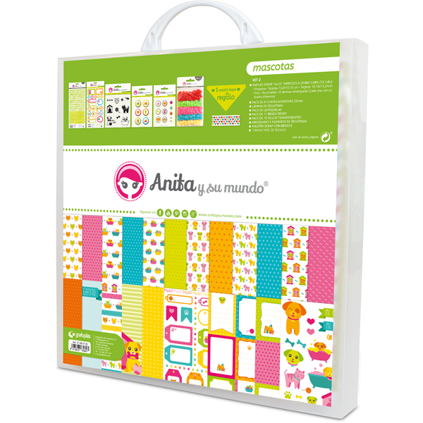KIT SCRAP2 COLECCION MASCOTAS C/MALETIN
