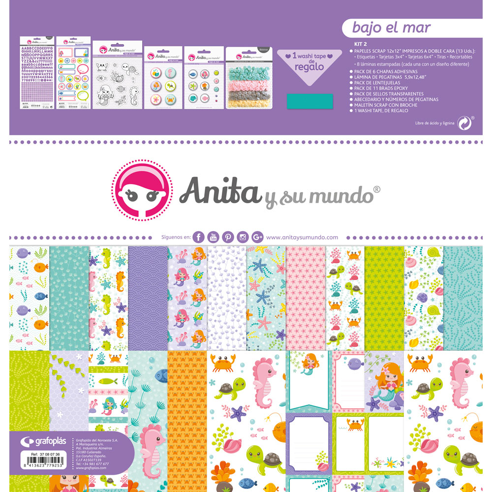 KIT SCRAP2 COLECCION BAJO EL MAR18 C/MAL