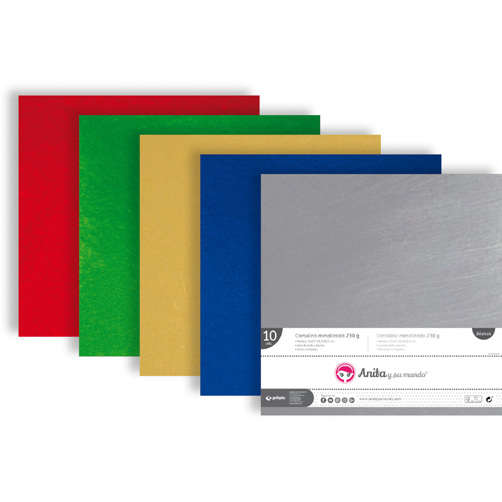 CARTULINA 230G METAL SURTIDO 12X12"