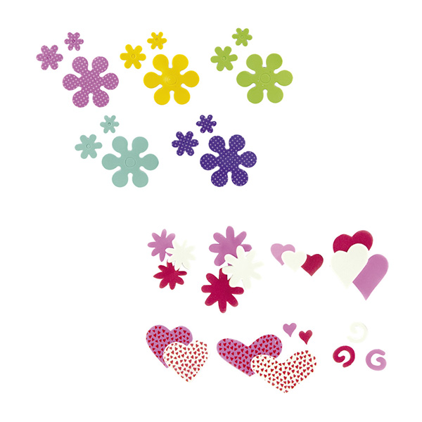 96 FIGURAS GOMA EVA ADH.FLORES TAMANHO S