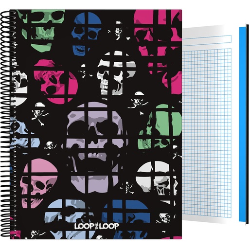 [GRA16501983] CADERNO FORR.A4 CADER. LOOP20 SKULLS