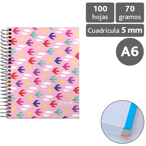 [GRA16521932] CADERNO FOR.A6 CADER. EC18 PAJAROS